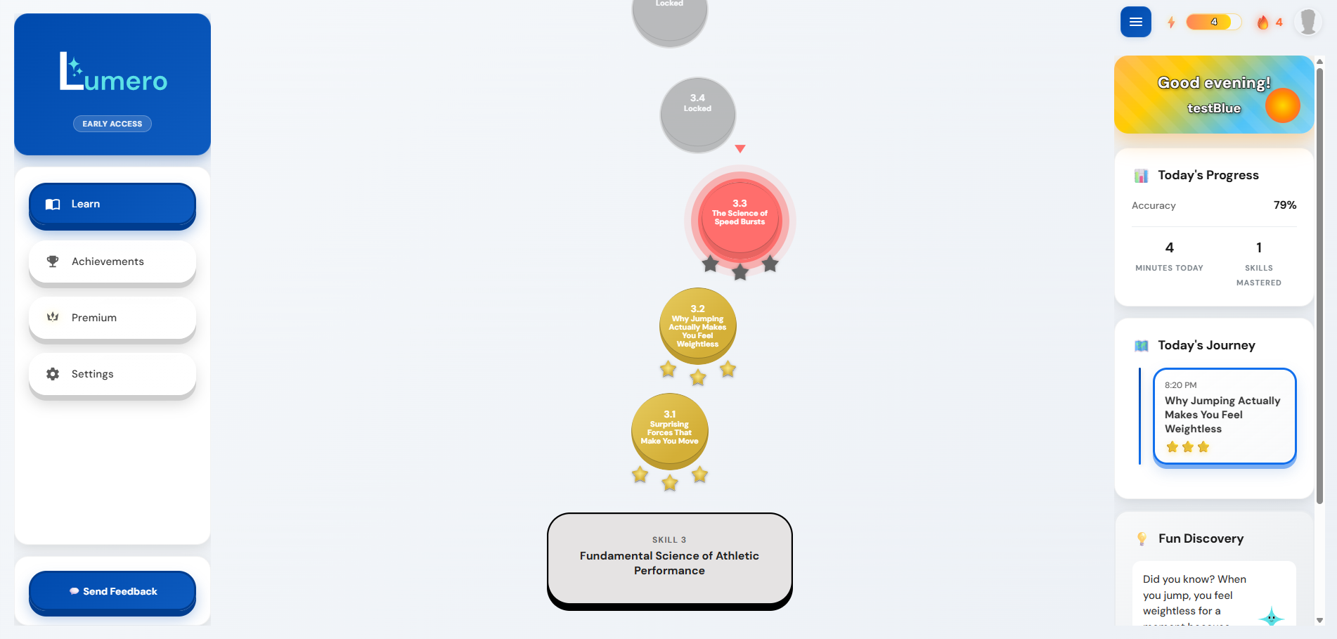 Lumero Learning Path Interface